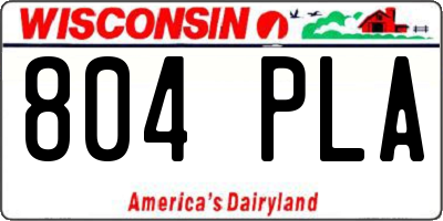 WI license plate 804PLA