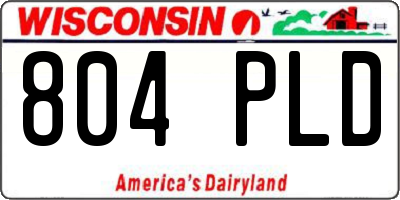 WI license plate 804PLD