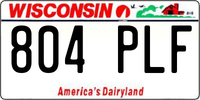 WI license plate 804PLF