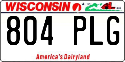 WI license plate 804PLG