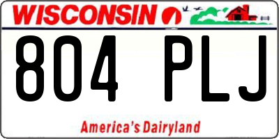 WI license plate 804PLJ