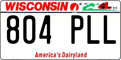 WI license plate 804PLL
