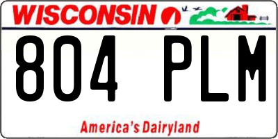 WI license plate 804PLM
