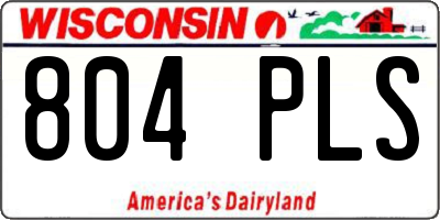 WI license plate 804PLS