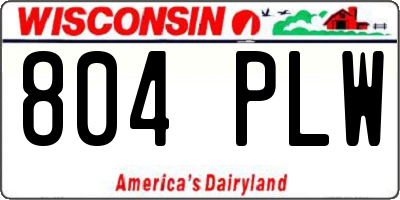 WI license plate 804PLW