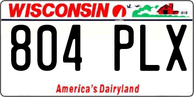 WI license plate 804PLX