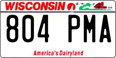WI license plate 804PMA