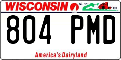 WI license plate 804PMD