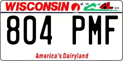 WI license plate 804PMF