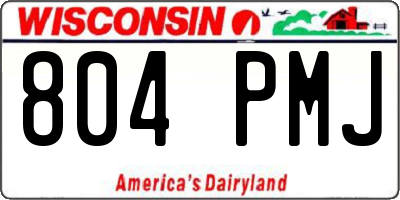 WI license plate 804PMJ