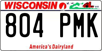 WI license plate 804PMK
