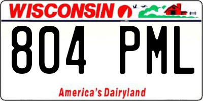 WI license plate 804PML