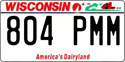 WI license plate 804PMM
