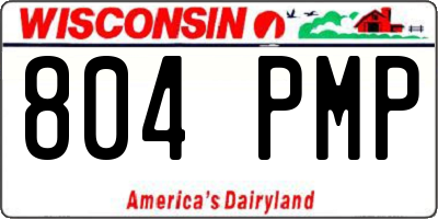WI license plate 804PMP