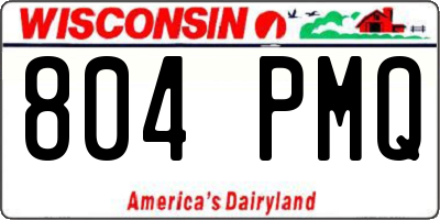 WI license plate 804PMQ