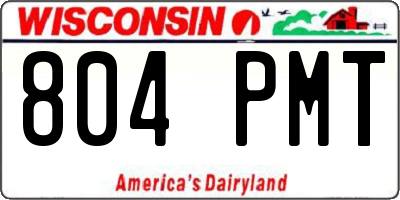 WI license plate 804PMT