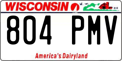 WI license plate 804PMV