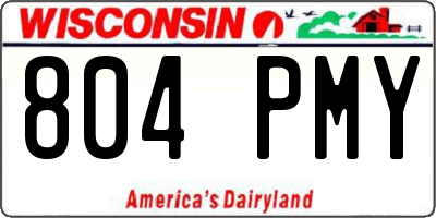 WI license plate 804PMY