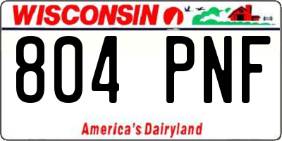 WI license plate 804PNF