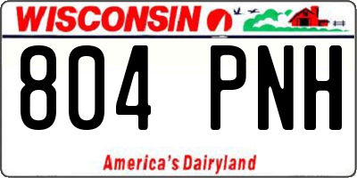 WI license plate 804PNH