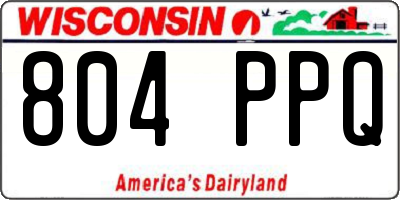 WI license plate 804PPQ