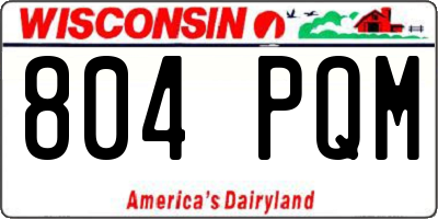 WI license plate 804PQM