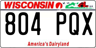 WI license plate 804PQX