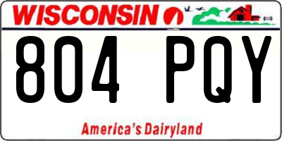 WI license plate 804PQY