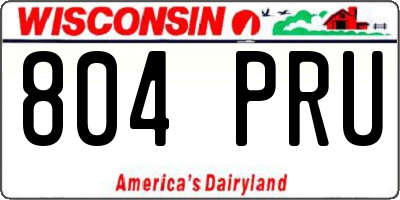 WI license plate 804PRU