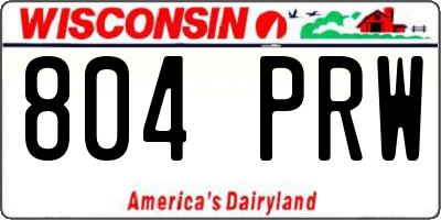 WI license plate 804PRW