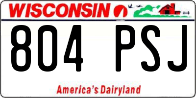 WI license plate 804PSJ