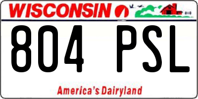 WI license plate 804PSL