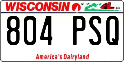 WI license plate 804PSQ