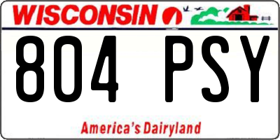 WI license plate 804PSY