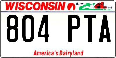 WI license plate 804PTA