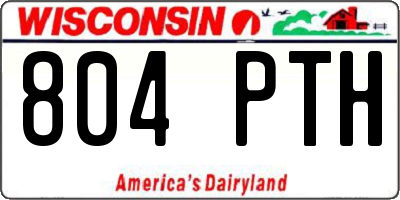 WI license plate 804PTH
