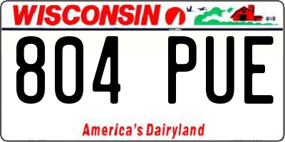 WI license plate 804PUE