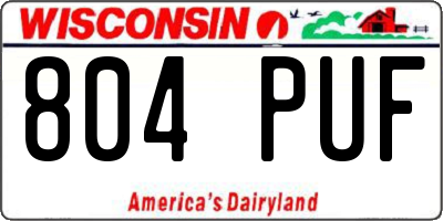 WI license plate 804PUF
