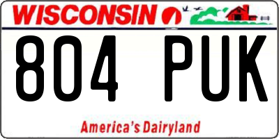 WI license plate 804PUK