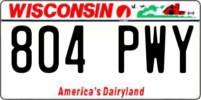 WI license plate 804PWY