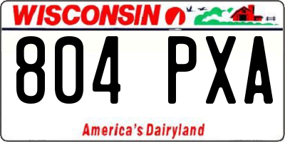 WI license plate 804PXA
