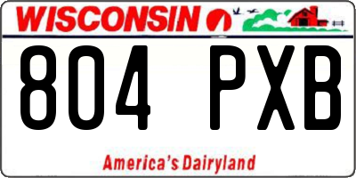WI license plate 804PXB