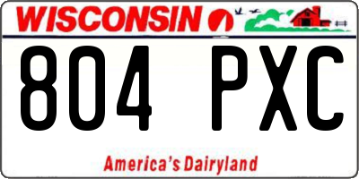 WI license plate 804PXC