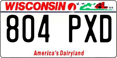 WI license plate 804PXD