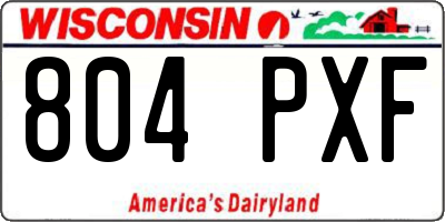 WI license plate 804PXF