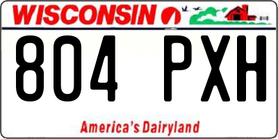 WI license plate 804PXH