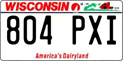 WI license plate 804PXI