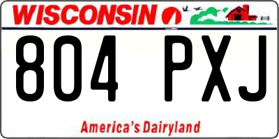 WI license plate 804PXJ