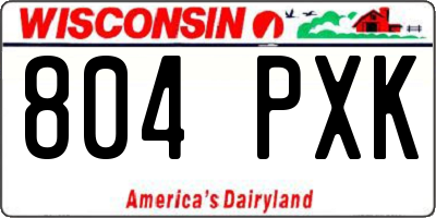 WI license plate 804PXK