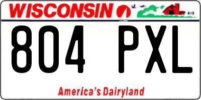 WI license plate 804PXL
